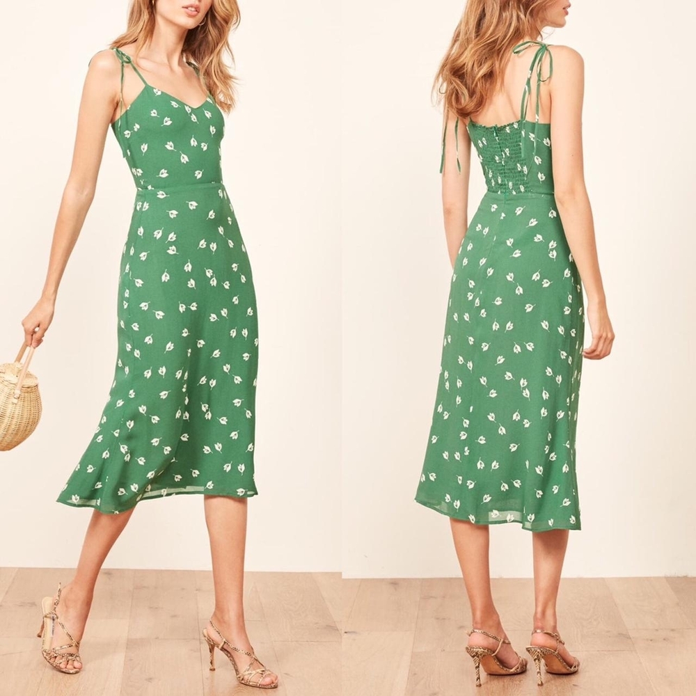 NWT - Reformation - Nectar Midi Dress With Tulip Print - Size 2